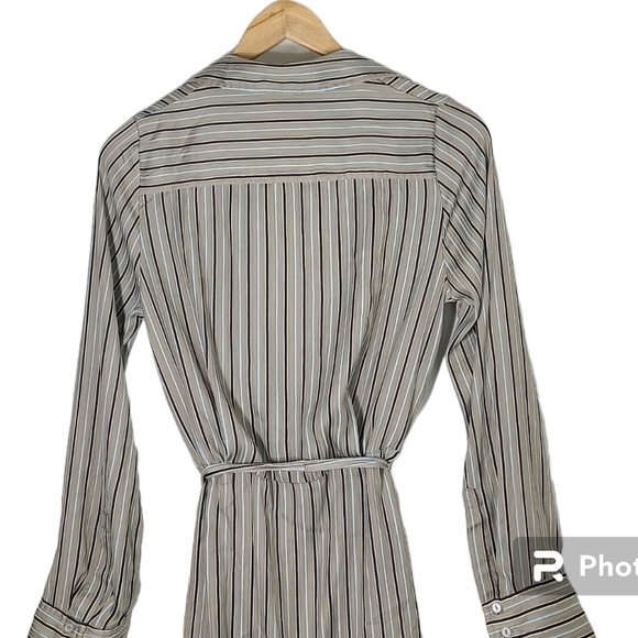 Free PEOPLE Arlo Striped Plunging Neckline Long Sleeve Wrap Blouse Size XS - Picture 11 of 16